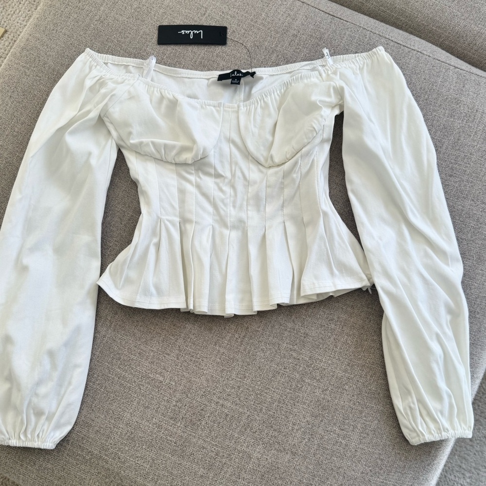 White Peplum Off The Shoulder Top